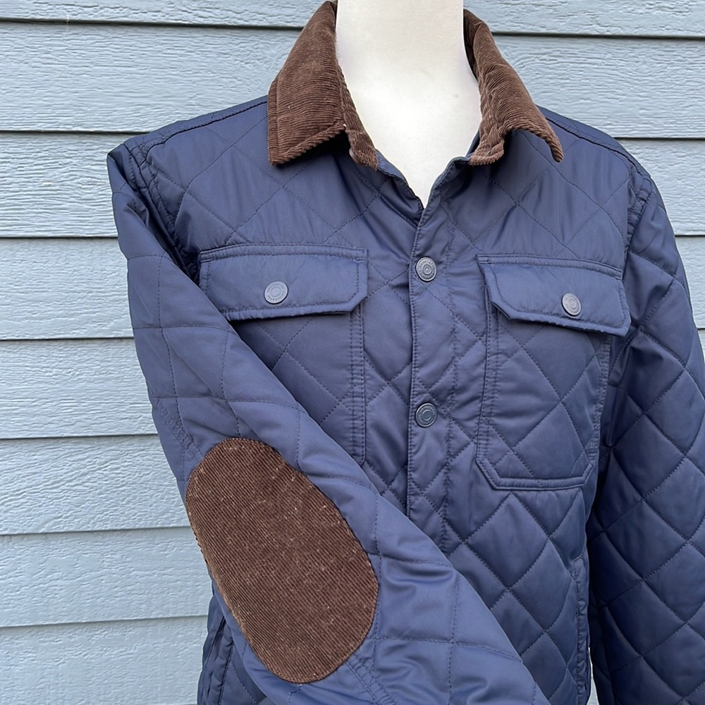 Prince & Fox Navy Quilted Jacket w/ Elbow Patches